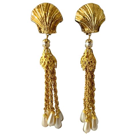 vintage chanel tassel earrings|Chanel earrings for sale.